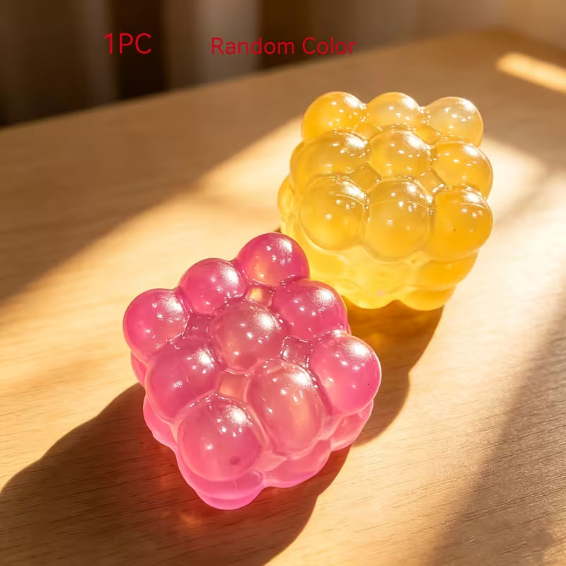 Nine-Grid Bubble Stress Cube, Transparent Color Rubber Fidget Toy, Pocket Size Portable Stress Relief Toy for Commute