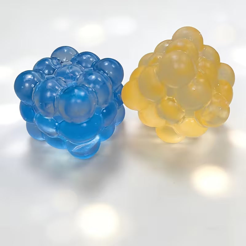 Nine-Grid Bubble Stress Cube, Transparent Color Rubber Fidget Toy, Pocket Size Portable Stress Relief Toy for Commute
