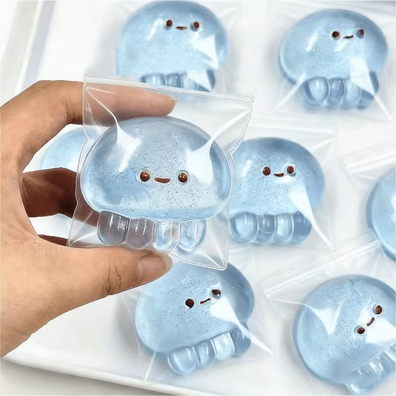 Taba Jellyfish Squishy Fidget Toy, Soft TPR Anxiety Relief Squeeze Toy, Desk Accessory & Holiday Party Gift, 1PC Random Color