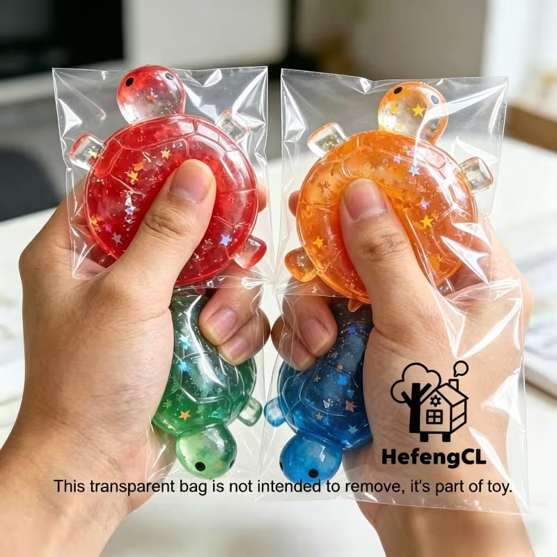 Maltose Turtle Taba Squeeze Toy, Transparent Slow Rebound TPR Fidget Toy, Portable Cartoon Stress Relief Toy for School Rewards & Desk Decor