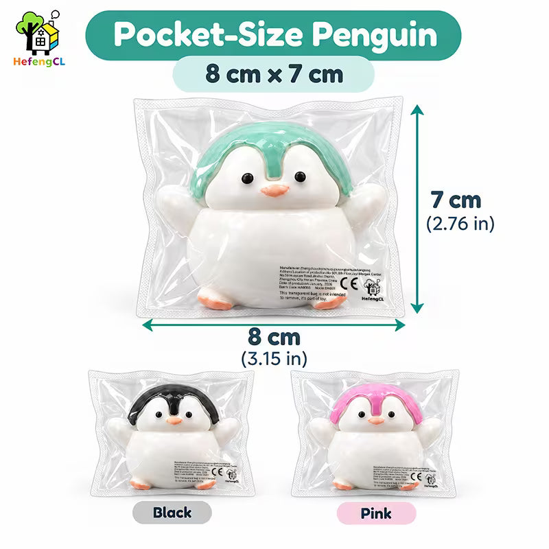 Cute Penguin Squishy Toy, Soft Kawaii Animal Fidget Toy, Stress Relief Squeeze Toy, Mixed Color Novelty Gift for Kids Teens, Christmas Present