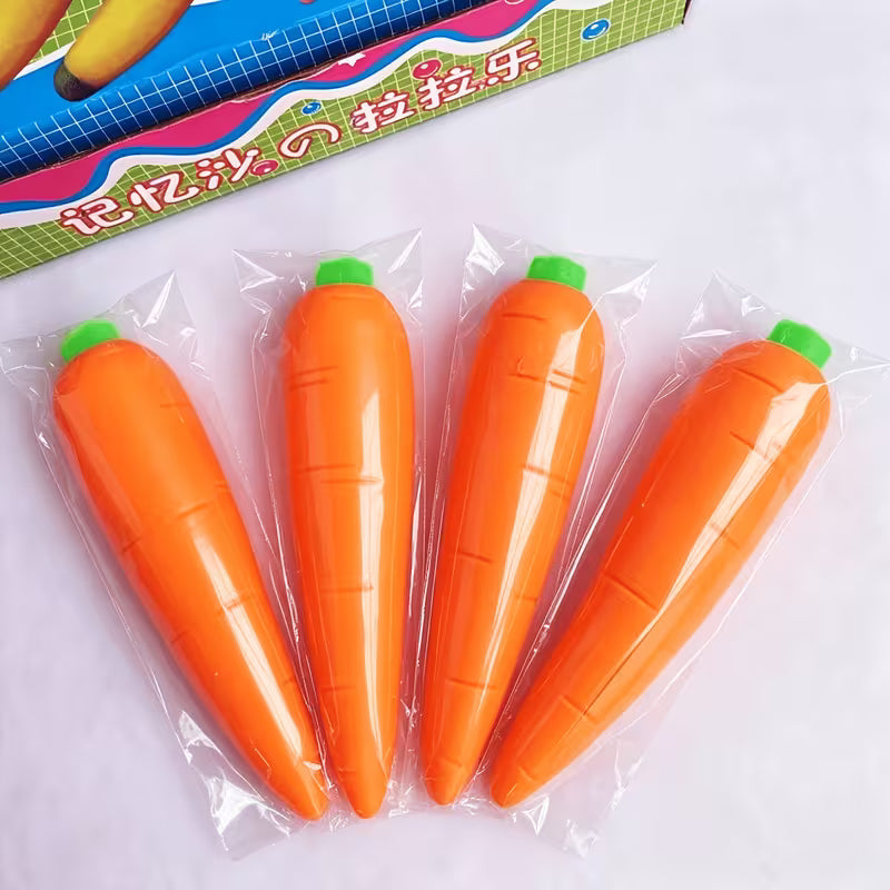 Stretchy Carrot Pull Prank Toy, Realistic Pretend Kitchen Food Fidget Toy, TPU Novelty Toy for Party Favors & Classroom Rewards, 1PC Random Color