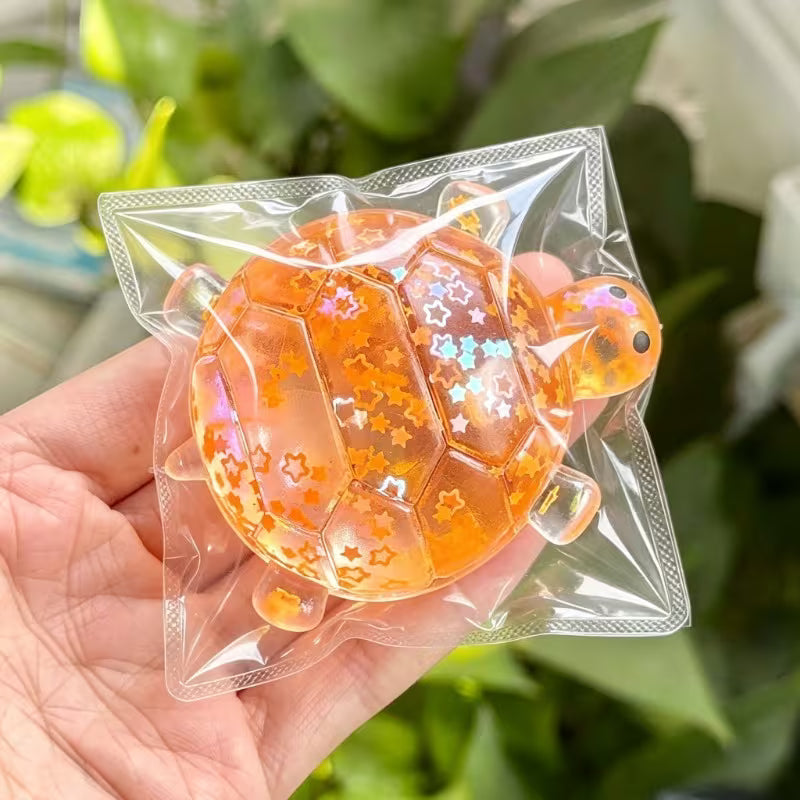Maltose Turtle Taba Squeeze Toy, Transparent Slow Rebound TPR Fidget Toy, Portable Cartoon Stress Relief Toy for School Rewards & Desk Decor