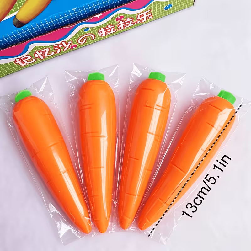 Stretchy Carrot Pull Prank Toy, Realistic Pretend Kitchen Food Fidget Toy, TPU Novelty Toy for Party Favors & Classroom Rewards, 1PC Random Color