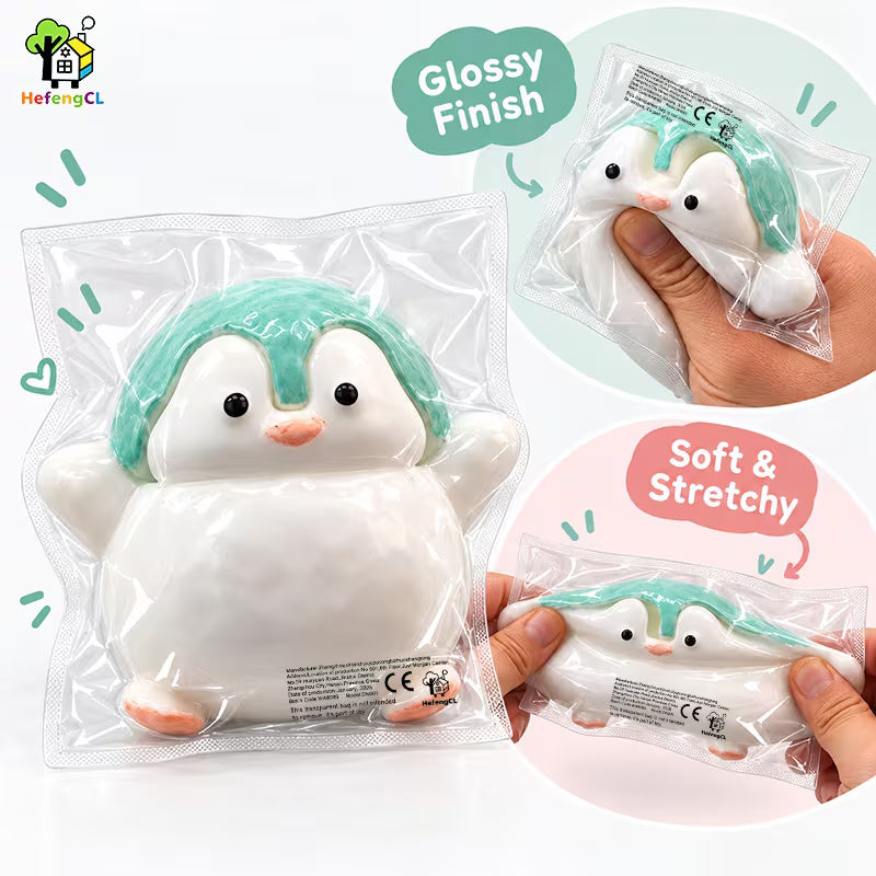 Cute Penguin Squishy Toy, Soft Kawaii Animal Fidget Toy, Stress Relief Squeeze Toy, Mixed Color Novelty Gift for Kids Teens, Christmas Present