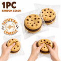 1pc Realistic Cookie Squishy Toy, Crispy Slow Rising TPR Fidget Toy with Plastic Beads Filler, Sensory Stress Relief Finger Toy, Mixed Color Novelty Party Gift