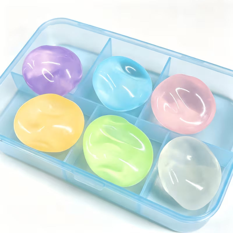 Macaron Pearlescent Icy Jelly Fidget Toy, Coconut Oil Filled Translucent Squishy Toy, TPR Stress Relief Squeeze Toy, Random Mixed Colors