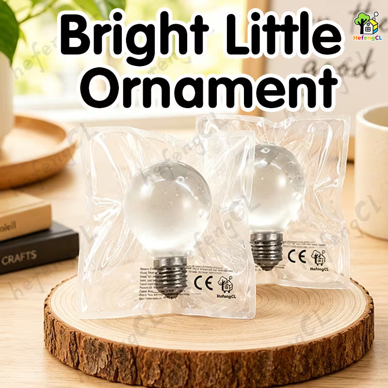 Glow In The Dark Bulb Squishy Toy, Rubber Light Up Sensory Fidget Toy, Stress Relief Desktop Ornament For Prank Night Entertainment, White