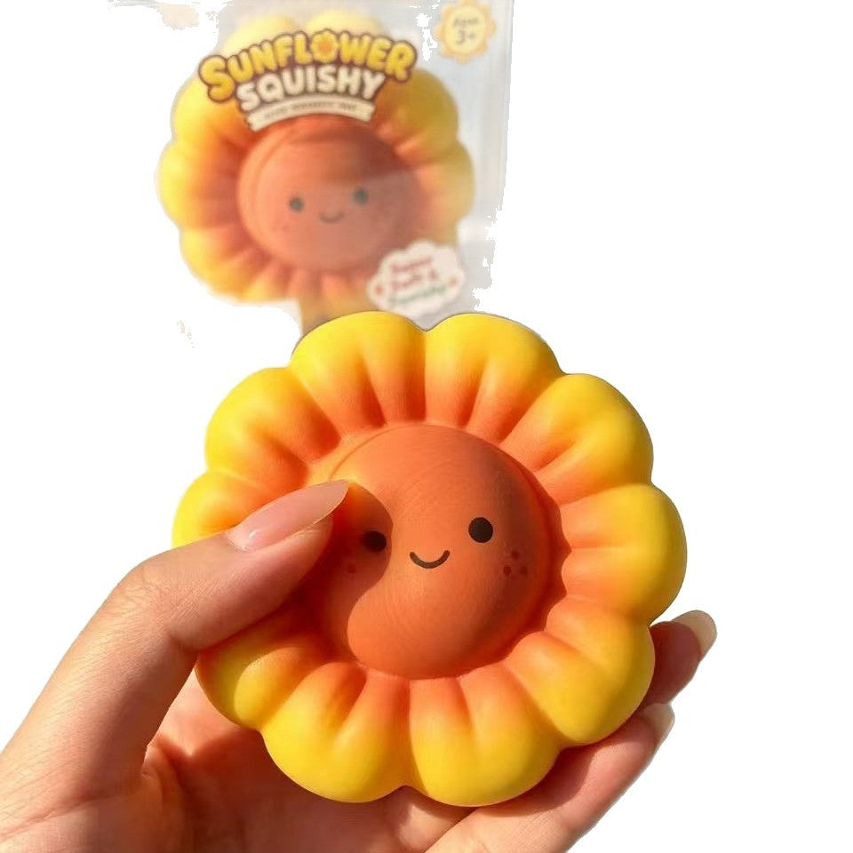 Sunflower Building Block Squishy Ball, Slow Rebound Fidget Toy, Stress Relief Squeeze Handmade Ball for Teens Adults