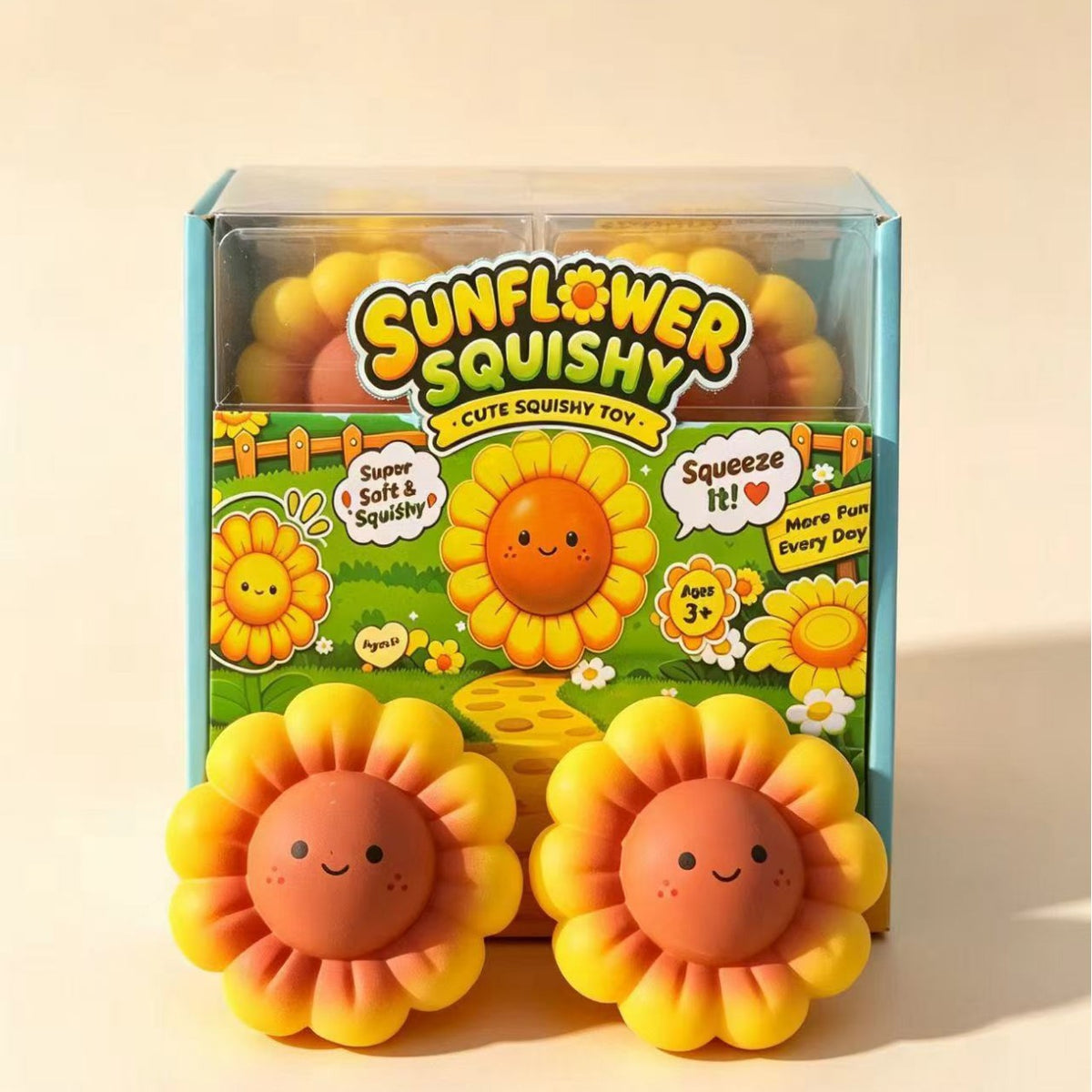 Sunflower Building Block Squishy Ball, Slow Rebound Fidget Toy, Stress Relief Squeeze Handmade Ball for Teens Adults
