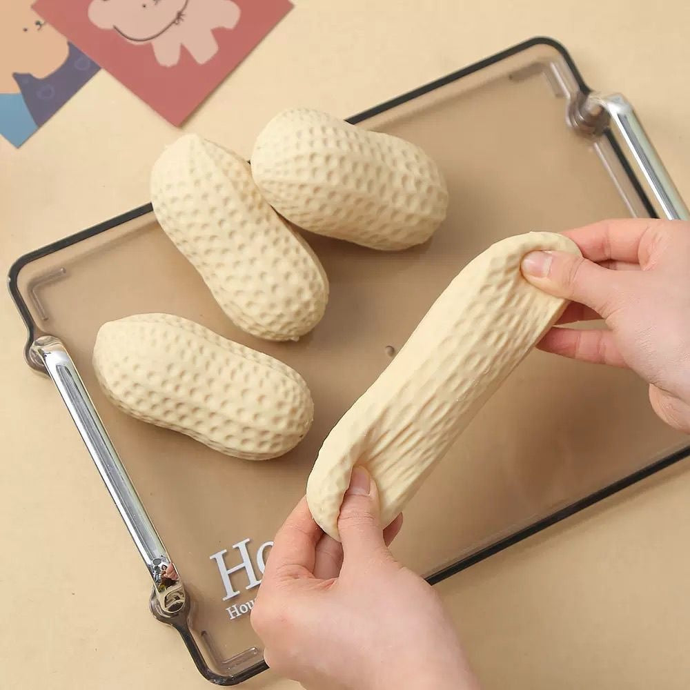Large Soft Peanut Squishy Toy, Realistic Food TPR Slow Rebound Fidget Toy, Stress Relief Sensory Squeeze Toy for Adults