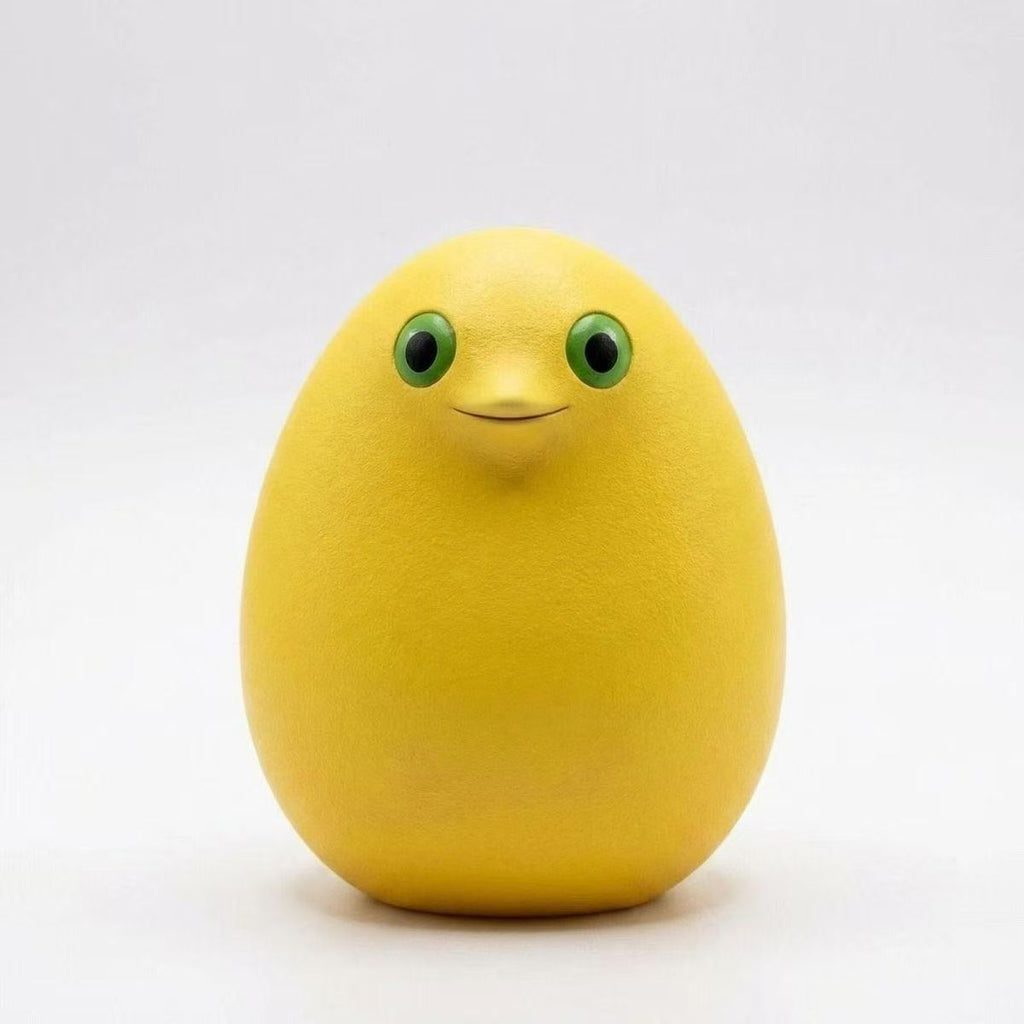 Cute Abstract Yellow Frog Figurine Keychain, Plastic Injection Craft, Healing Weird Mini Desktop Bag Pendant