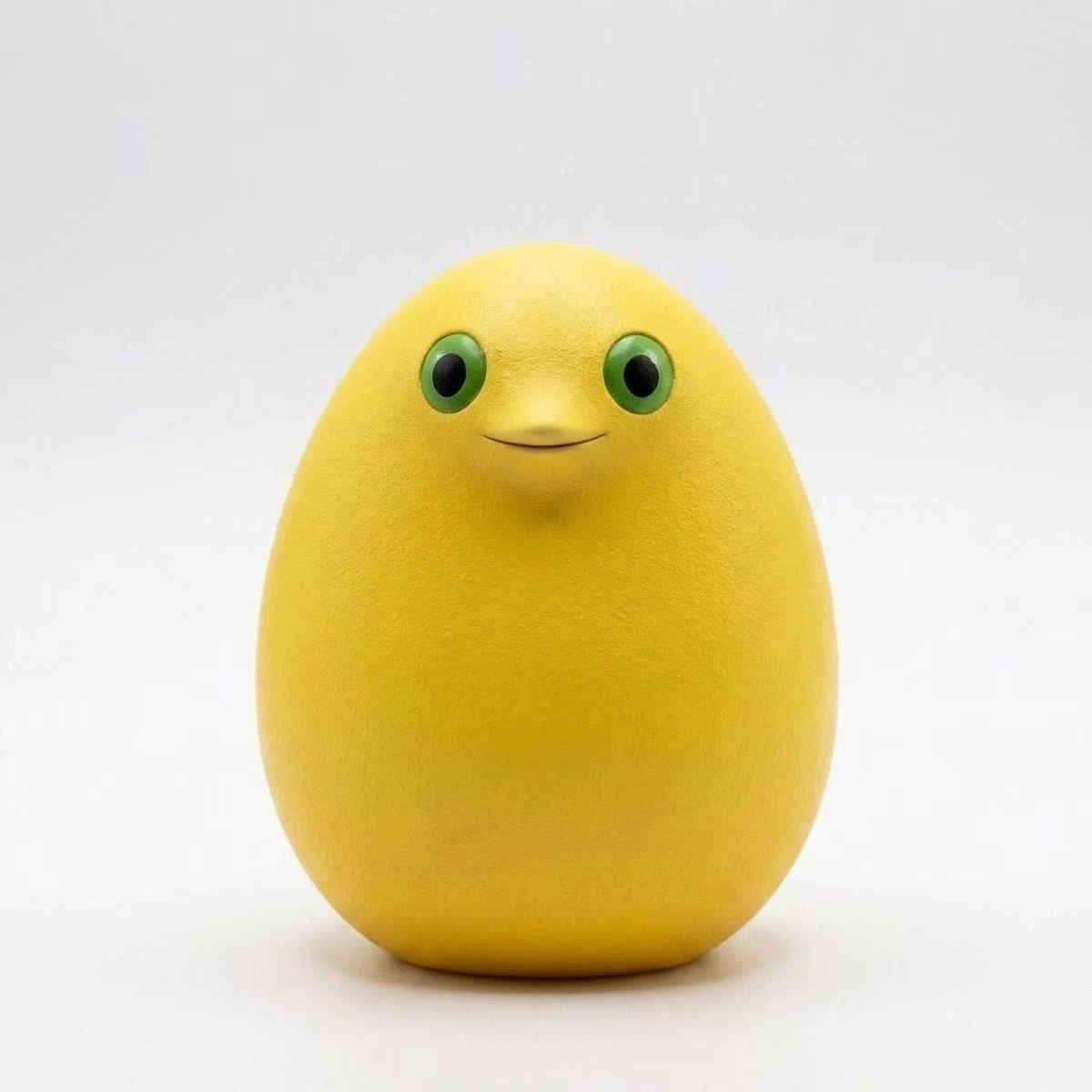 Cute Abstract Yellow Frog Figurine Keychain, Plastic Injection Craft, Healing Weird Mini Desktop Bag Pendant