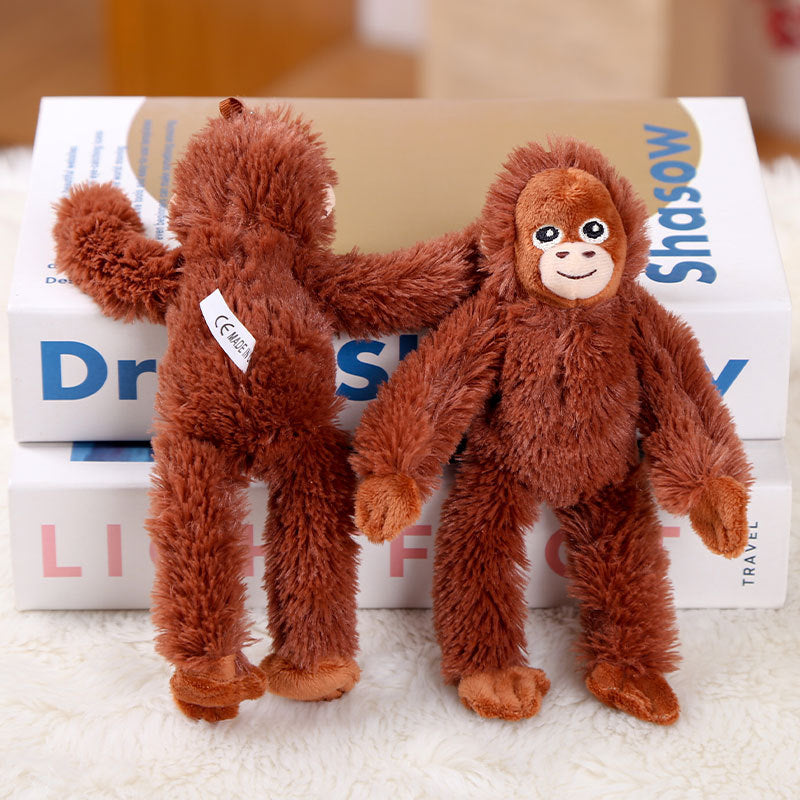 Cute Monkey Gorilla Plush Keychain, Soft Short Plush Stuffed Bag Pendant, Lovely Animal Doll Gift for Kids