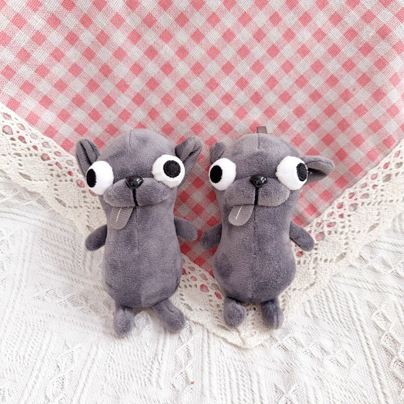 Ugly Cute Chihuahua Plush Keychain, Adorable Puppy Stuffed Bag Pendant, Soft Short Plush Doll Charm for Gift