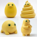 Cute Abstract Yellow Frog Figurine Keychain, Plastic Injection Craft, Healing Weird Mini Desktop Bag Pendant