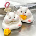 Slow Rebound Dry Mud Squishy, Cheese Hamster Silicone Fidget Toy, Food Grade Silicone Stress Relief Squeeze Toy, Viral Sensory Toy
