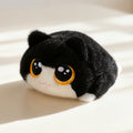 Chubby Lying Tuxedo Cat Plush Toy, Soft Short Plush Kitten Stuffed Comfort Doll