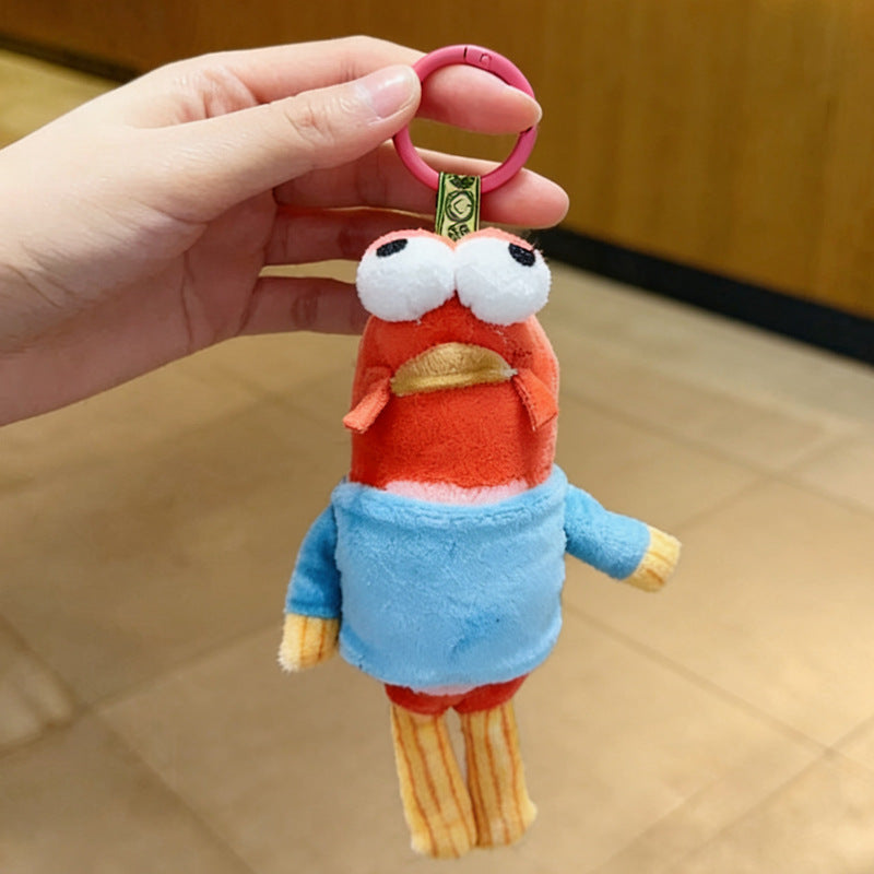 Mystery Box Cute Fish Plush Keychain, Lazy & Cool Style Sea Creature Stuffed Pendant, Soft Short Plush Bag Charm Gift