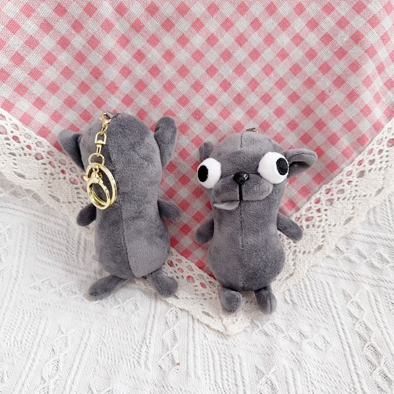 Ugly Cute Chihuahua Plush Keychain, Adorable Puppy Stuffed Bag Pendant, Soft Short Plush Doll Charm for Gift
