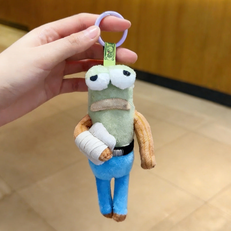 Mystery Box Cute Fish Plush Keychain, Lazy & Cool Style Sea Creature Stuffed Pendant, Soft Short Plush Bag Charm Gift