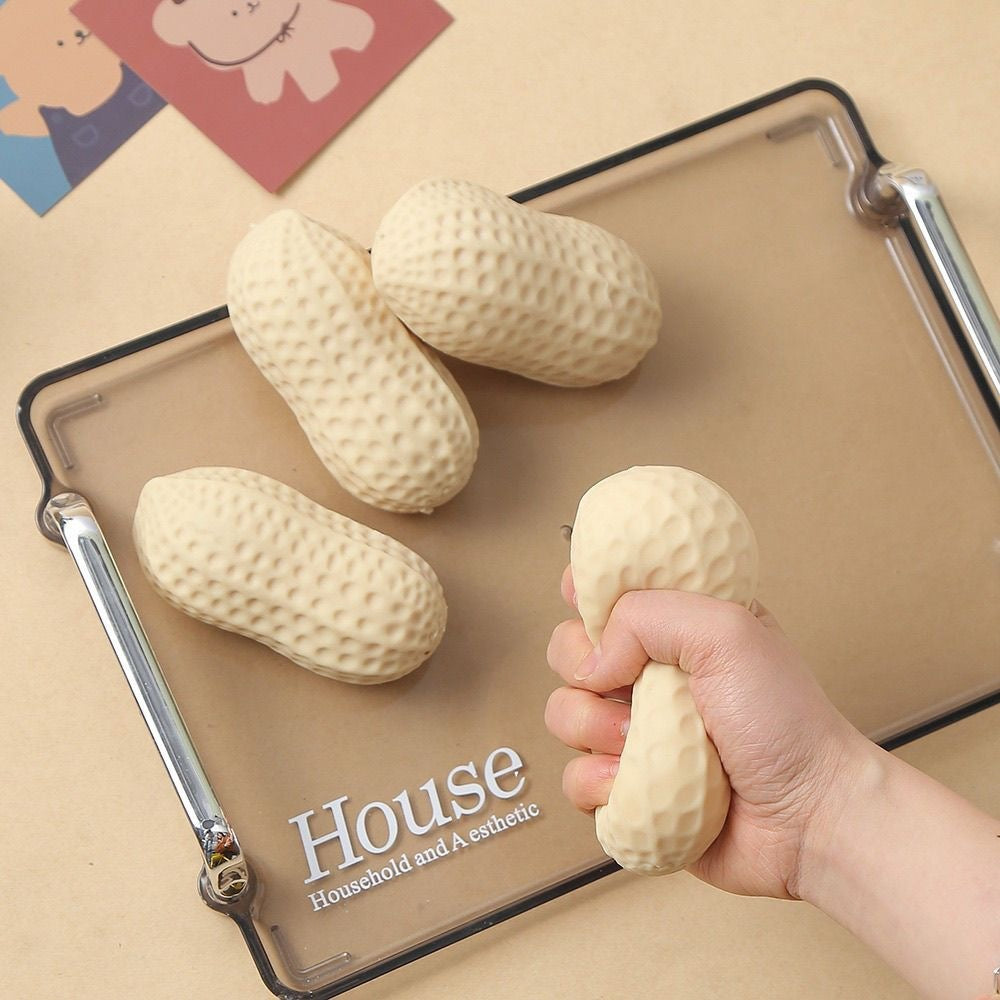 Large Soft Peanut Squishy Toy, Realistic Food TPR Slow Rebound Fidget Toy, Stress Relief Sensory Squeeze Toy for Adults
