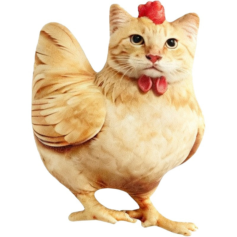 45cm Cute Chick Cat Hybrid Plush Pillow, Soft Crystal Fleece Stuffed Doll, Funny Ugly-Cute Sleep Companion Gift