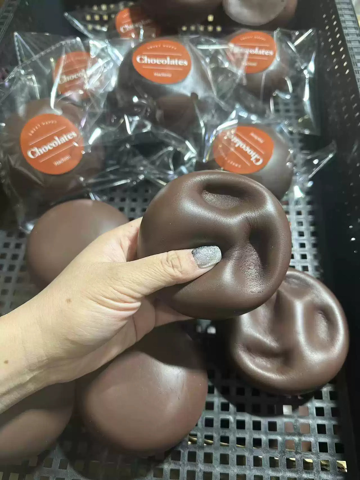 Chocolate Steamed Bun Squishy, Slow Rising Realistic Food Fidget Toy, Wet Soft Texture Stress Relief Squishy for Class & Office