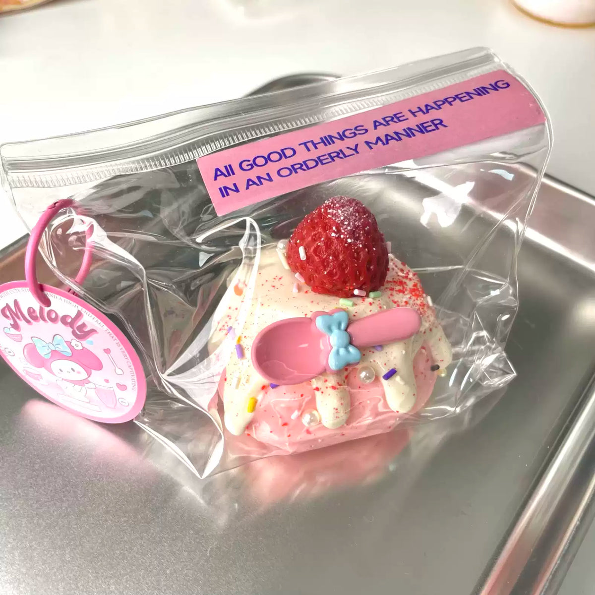 Strawberry Milk Shell Weak Muscle Dry Mud Squishy, Mushy Texture Slow Rising Silicone Stress Relief Fidget Toy