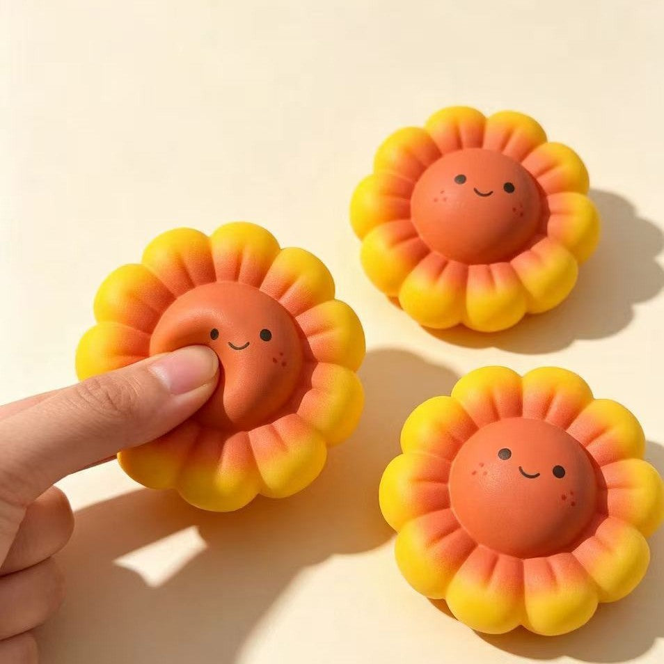Sunflower Building Block Squishy Ball, Slow Rebound Fidget Toy, Stress Relief Squeeze Handmade Ball for Teens Adults