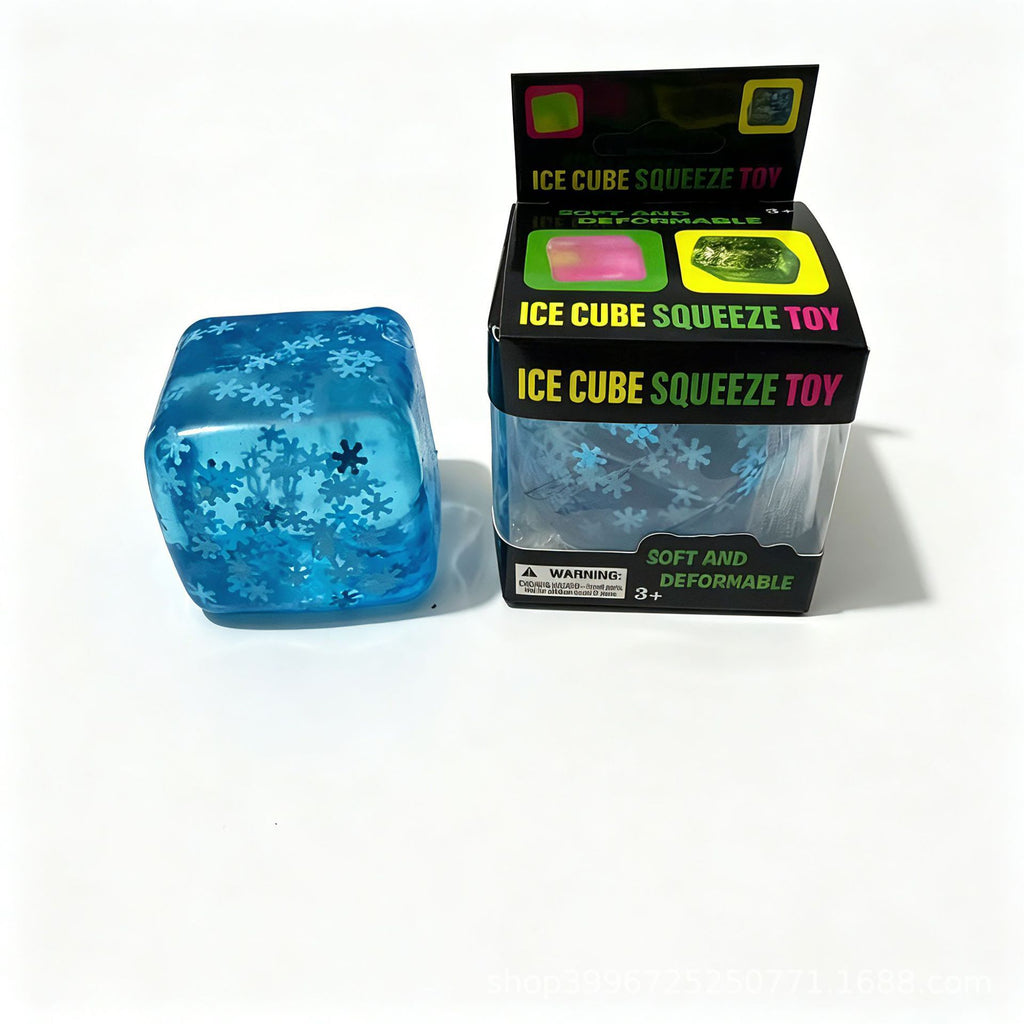 Ice Cube Squishy Toy, Slow Rebound TPR Fidget Toy, Cute High Aesthetic Stress Relief Squeeze Toy for All Ages, PVC Packaged