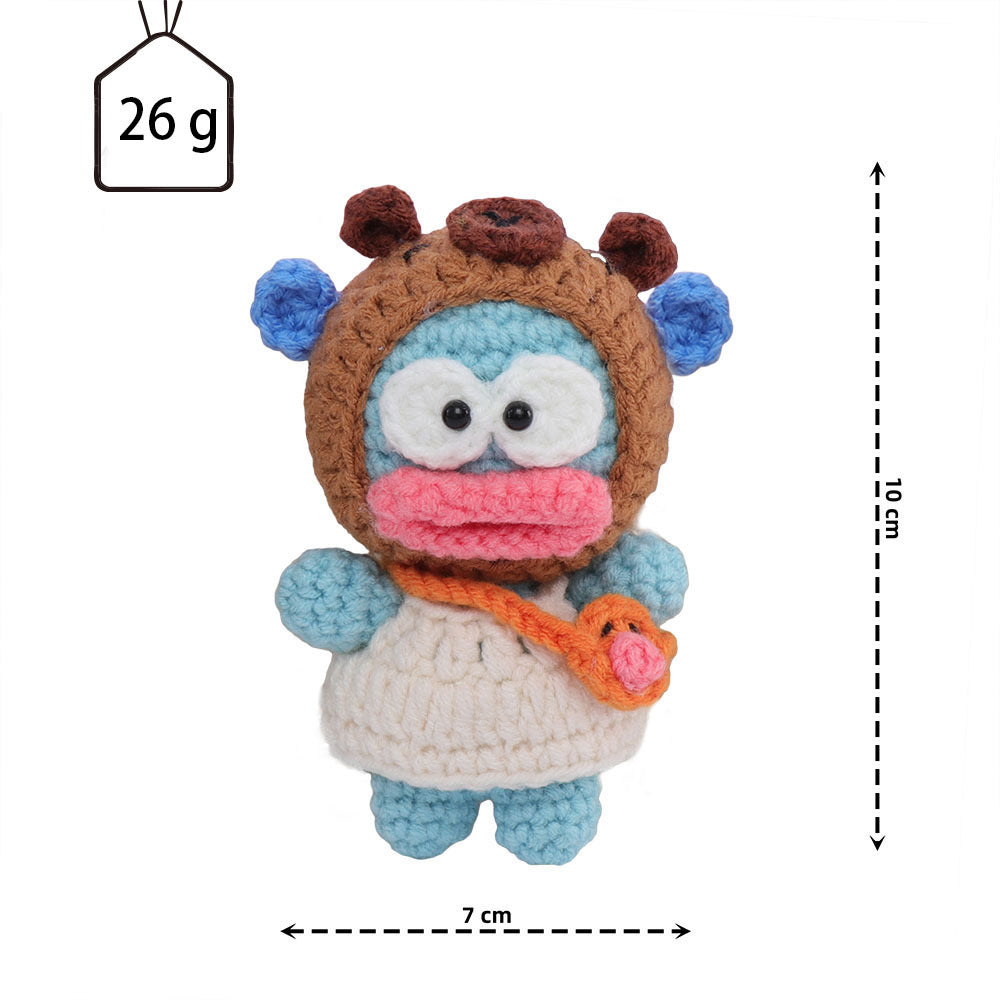 Handmade Crochet Clown Fish Plush Keychain, Cute Cartoon Yarn Woven Bag Pendant, Small Stuffed Animal Desktop Ornament