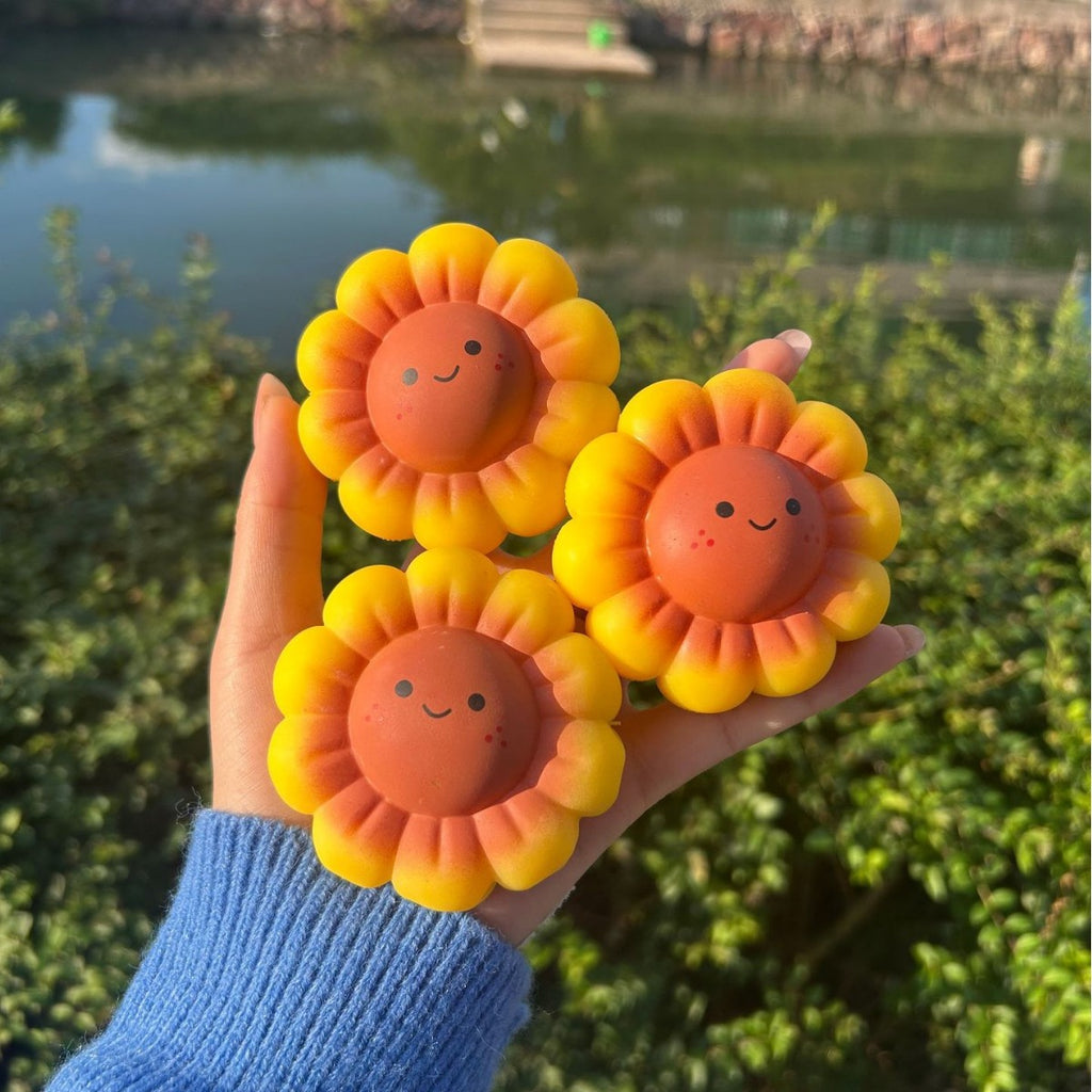 Sunflower Building Block Squishy Ball, Slow Rebound Fidget Toy, Stress Relief Squeeze Handmade Ball for Teens Adults