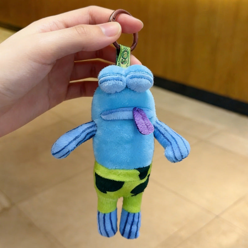 Mystery Box Cute Fish Plush Keychain, Lazy & Cool Style Sea Creature Stuffed Pendant, Soft Short Plush Bag Charm Gift