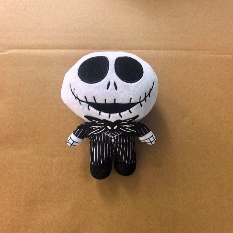 Halloween Horror Skeleton Plush Doll, Soft Crystal Short Velvet Stuffed Figure, Spooky Decor for Holiday Party