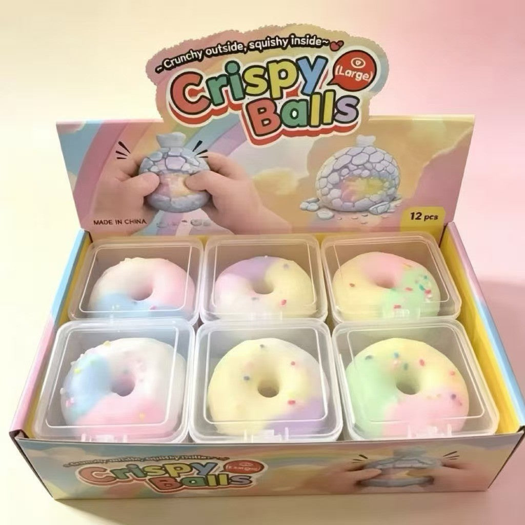 Crunchy Donut Squishy Toy, Slow Rebound Fidget Toy, High Aesthetic Stress Relief Squeeze Toy for Teens Adults