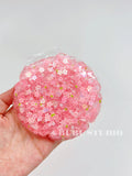 Peach Blossom Balloon Bag Squishy, Floral Balloon Pouch Fidget Toy, Stress Relief Sensory Squishy