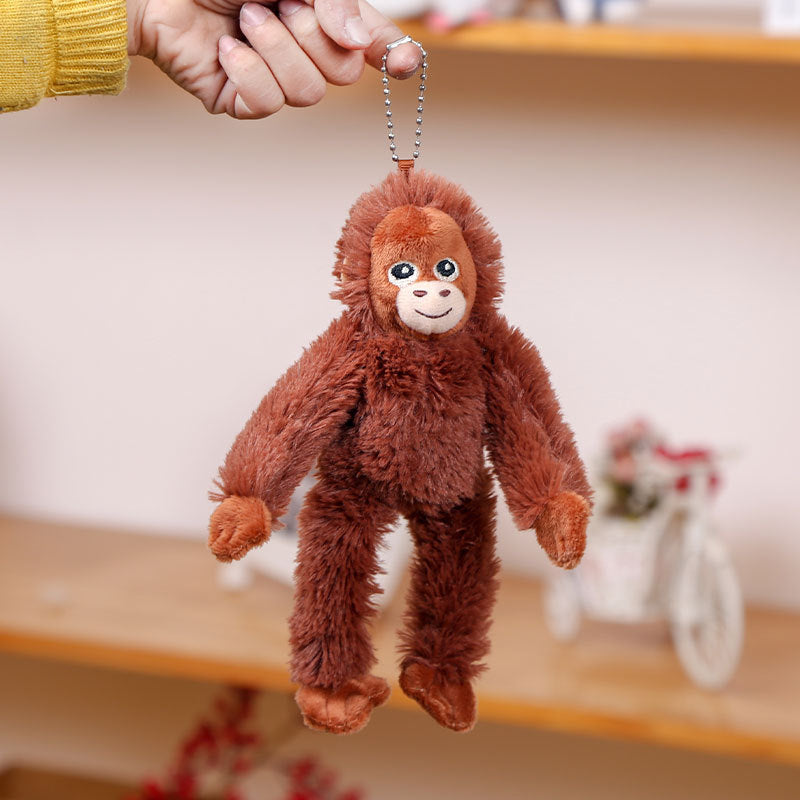 Cute Monkey Gorilla Plush Keychain, Soft Short Plush Stuffed Bag Pendant, Lovely Animal Doll Gift for Kids
