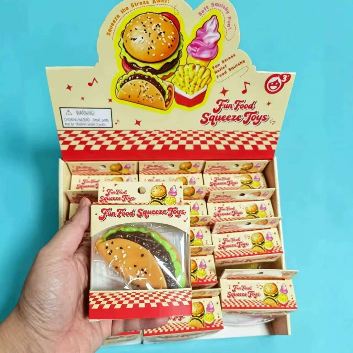 Realistic Hamburger & French Fries Squishy Toy, Slow Rising Food Fidget Toy, Sensory Stress Relief Squeeze Toy for Teens Adults