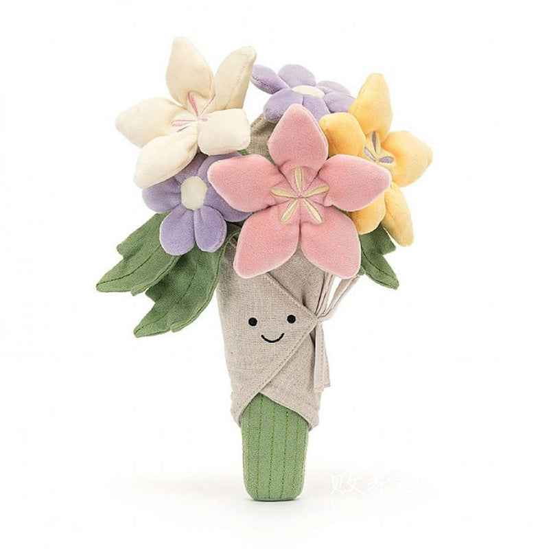 31cm Bakery Theme Plush Bouquet, Cute Food Stuffed Pillow, Soft Short Plush Handheld Flower Gift