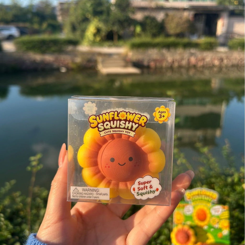 Sunflower Building Block Squishy Ball, Slow Rebound Fidget Toy, Stress Relief Squeeze Handmade Ball for Teens Adults