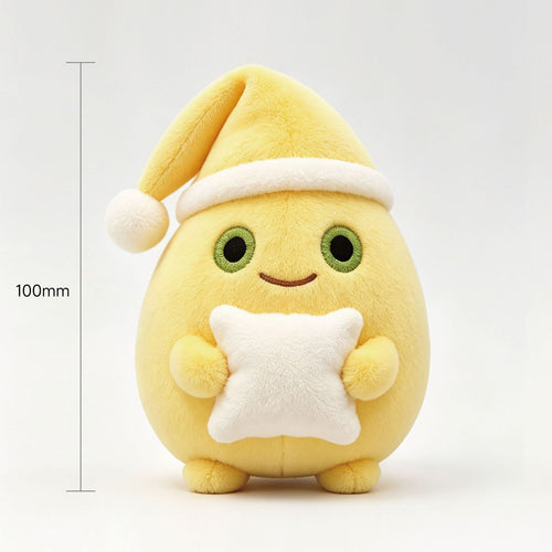 10cm Cute Egg Themed Plush Keychain, Soft Crystal Fleece Stuffed Pillow, Healing Cartoon Bag Pendant Gift