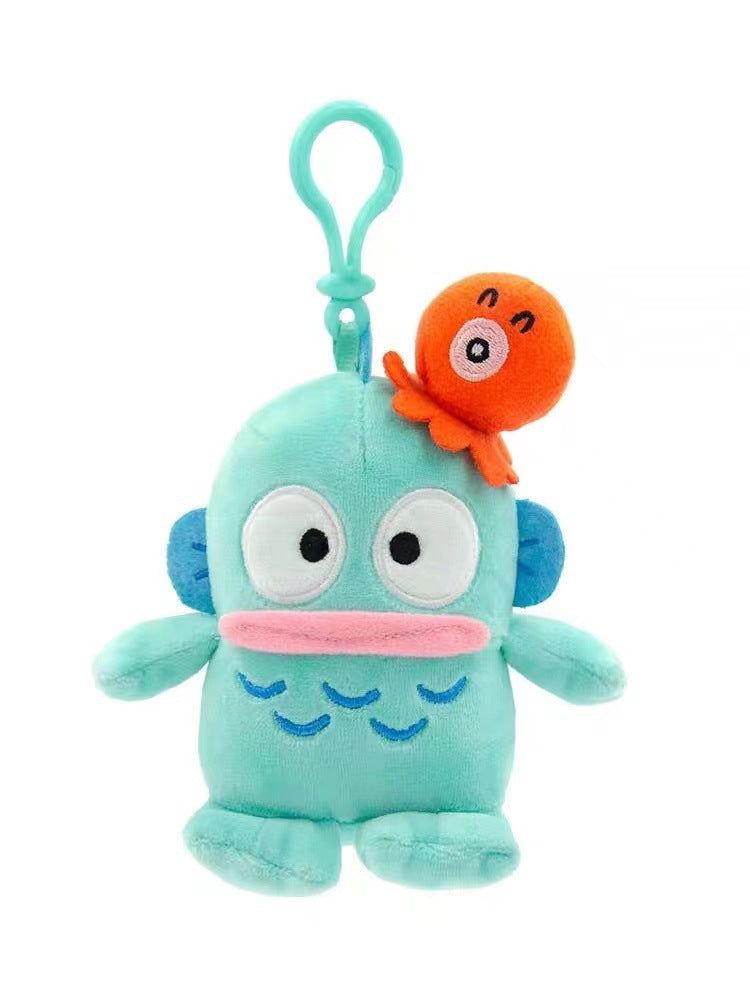 Fish Character Octopus Head Squishy Keychain, 11cm Portable Fidget Pendant, 65g