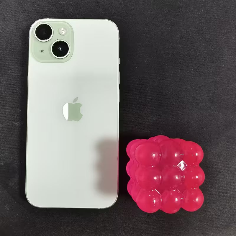 Nine-Grid Bubble Stress Cube, Transparent Color Rubber Fidget Toy, Pocket Size Portable Stress Relief Toy for Commute