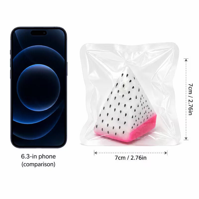 1pc Realistic Dragon Fruit Squishy Toy, Crispy Slow Rising TPR Fidget Toy with Plastic Beads Filler, Sensory Stress Relief Toy, Mixed Color Novelty Gift for Party Birthday