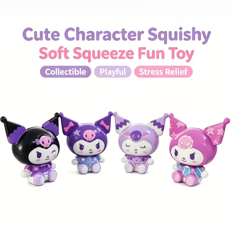 Kuromi Squeeze Figure, Soft Elastic Sensory Fidget Toy, Stress Relief Squeeze Toy, Random Color & Style, Party Favor Classroom Reward for Boys Girls, Age 3+