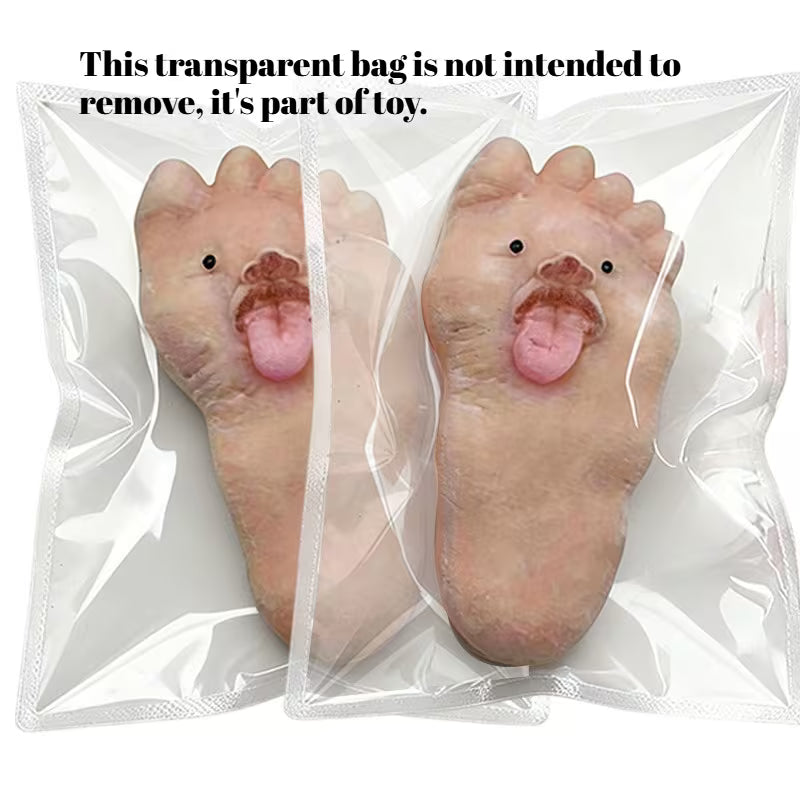 Cute Foot Taba Squeeze Toy, High Elastic Stretchy Rubber Fingertip Fidget Toy, Funny Novelty Gift for Christmas Halloween New Year, Random Color