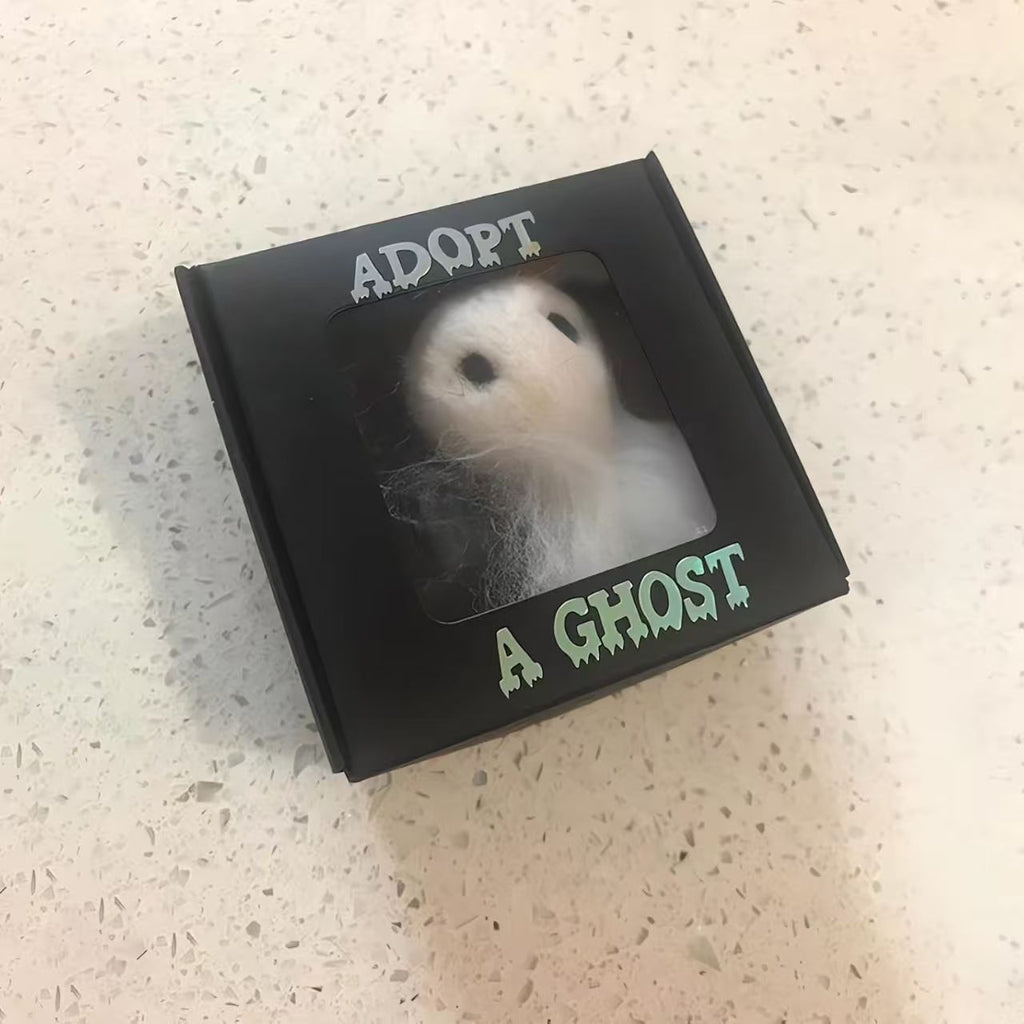 Adopt A Ghost Plush Doll, Handmade Ghost Stuffed Toy In Gift Box, Spooky Cute Plush Gift