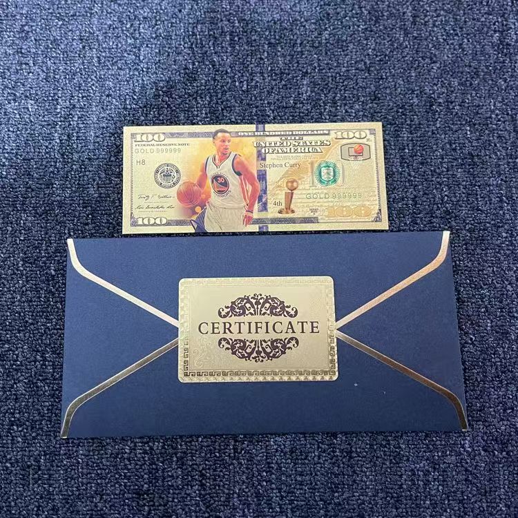 Stephen Curry Themed Fan-Made Banknote Style Commemorative Ticket, Creative Basketball Collectible Souvenir, Gift for Friends