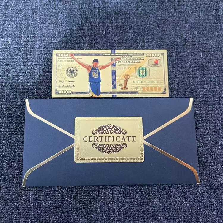 Stephen Curry Themed Fan-Made Banknote Style Commemorative Ticket, Creative Basketball Collectible Souvenir, Gift for Friends